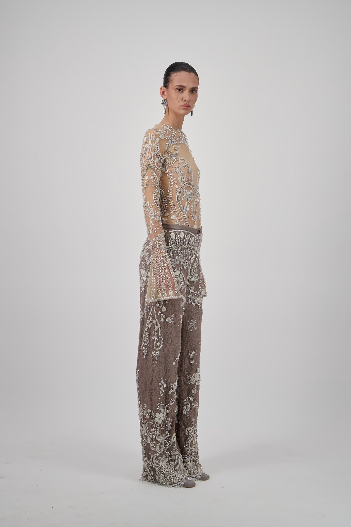 Wool Floral Pants