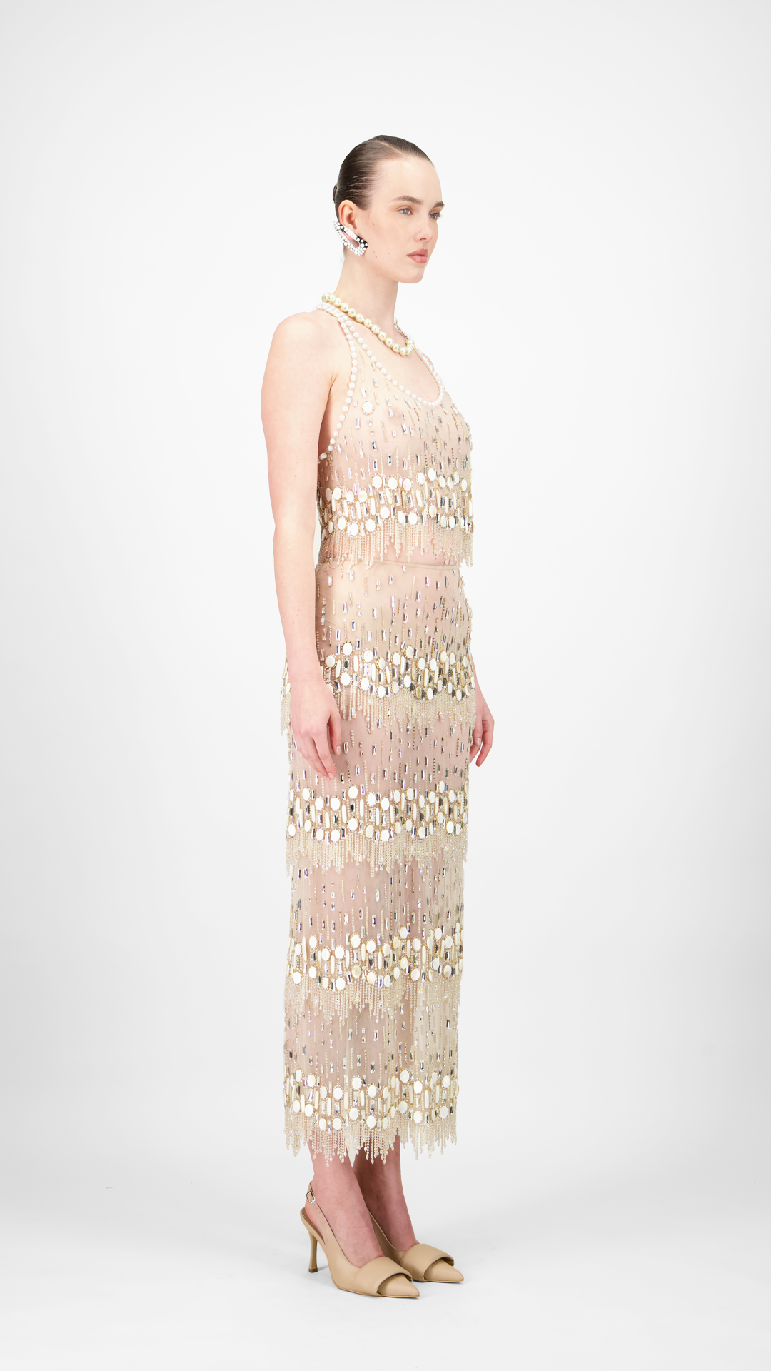 Beaded Tulle Top