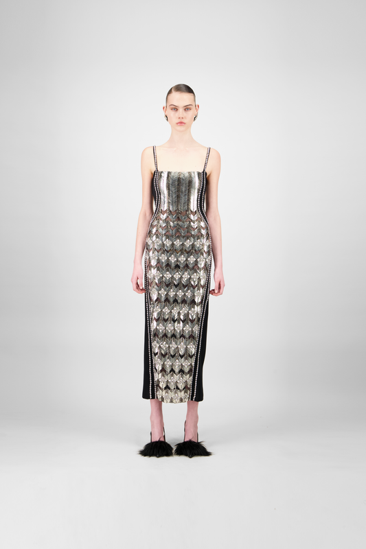 Metallic Midi Dress