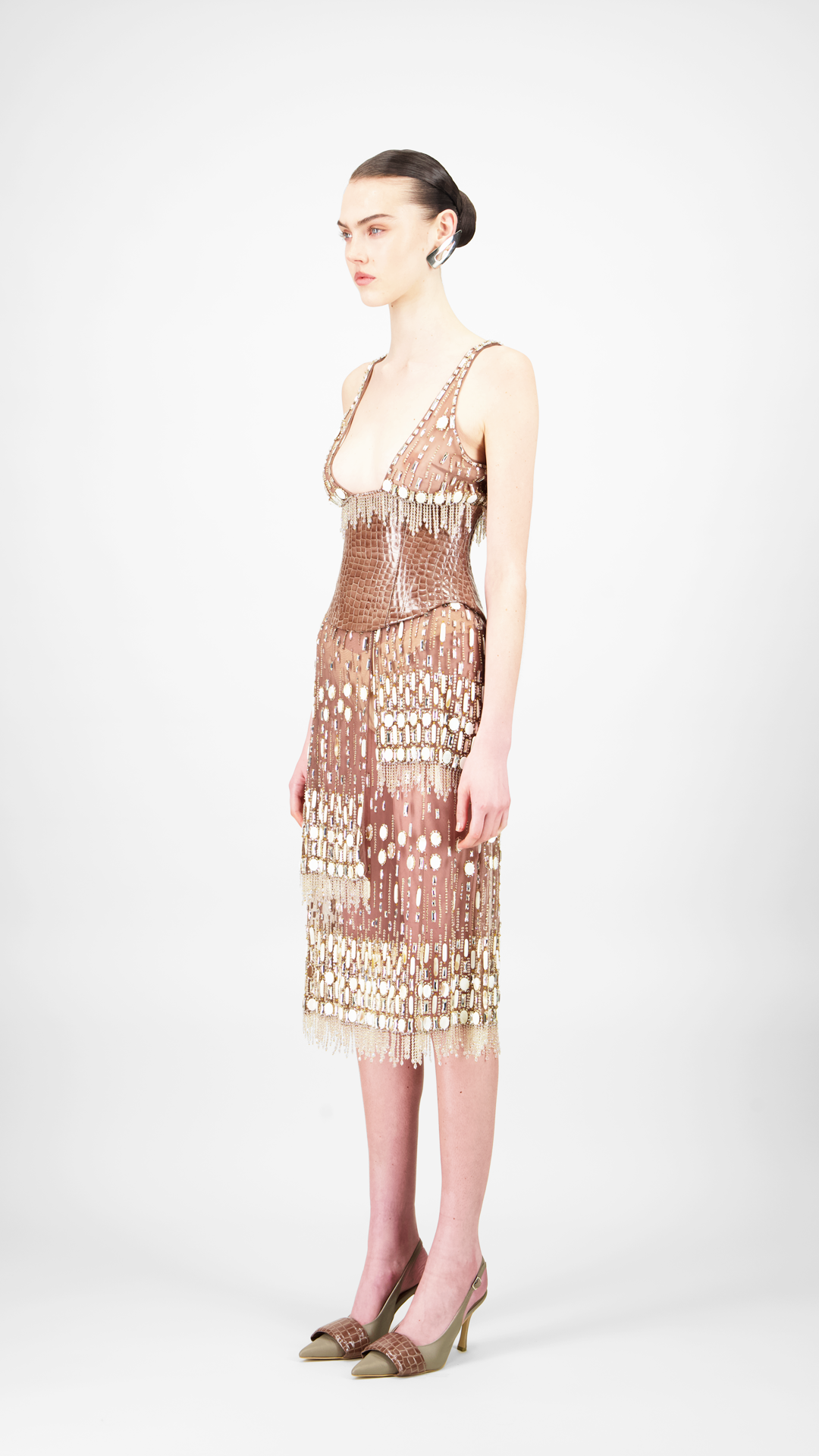 Layered Beaded Short Dress