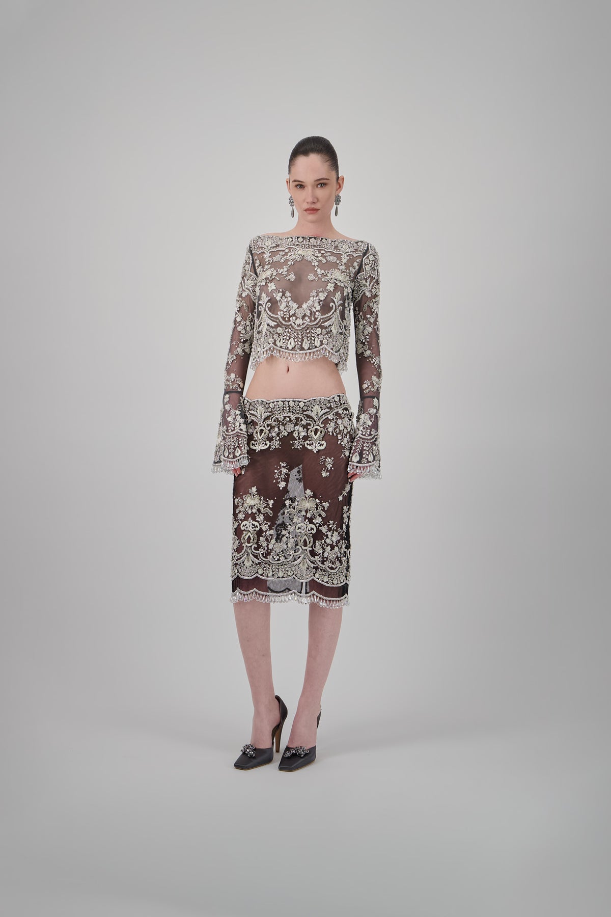 Beaded Tulle Top