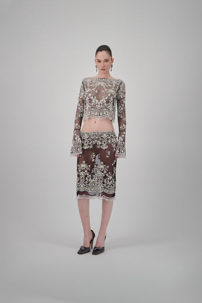 Beaded Tulle Skirt