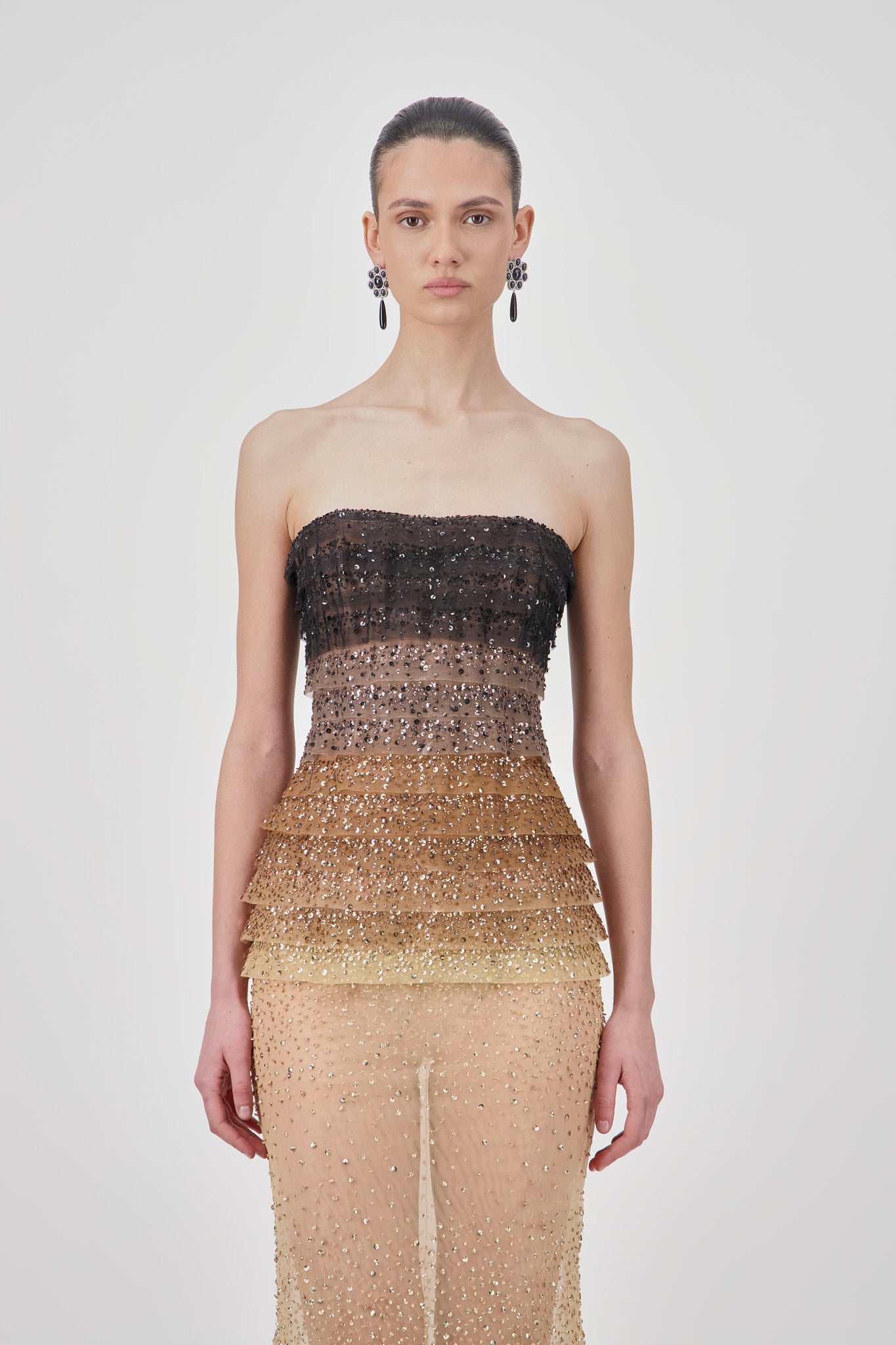Strapless Tulle Long Dress
