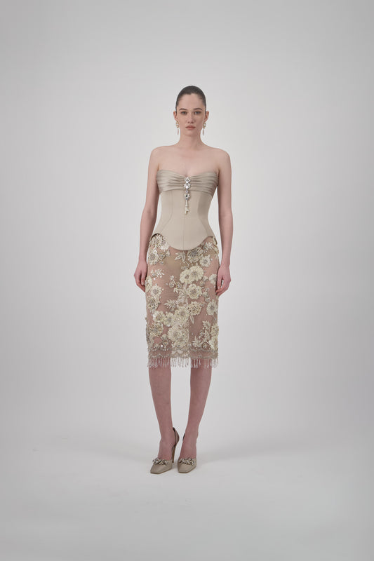 Satin Pleated Corset