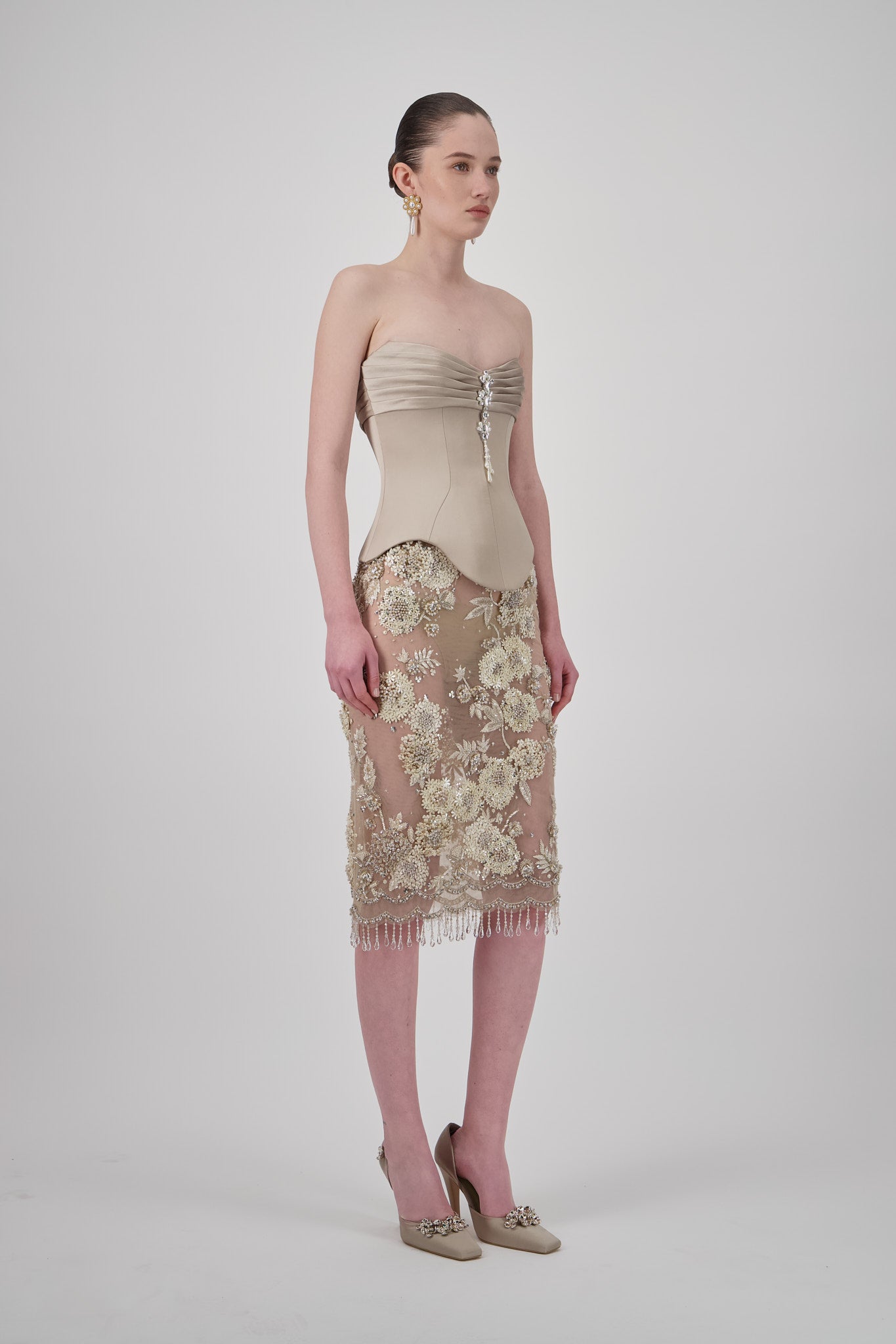 Satin Pleated Corset