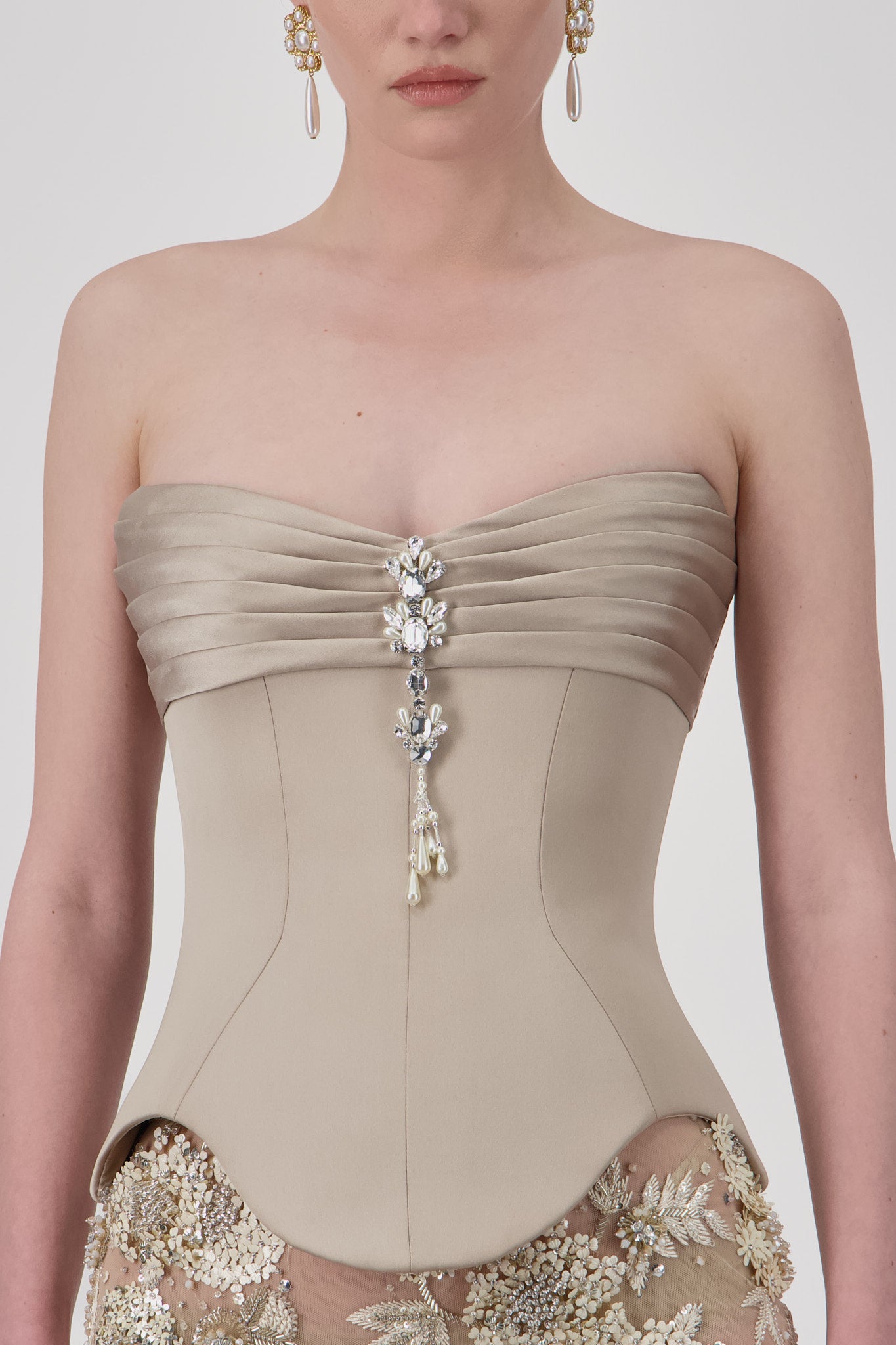 Satin Pleated Corset