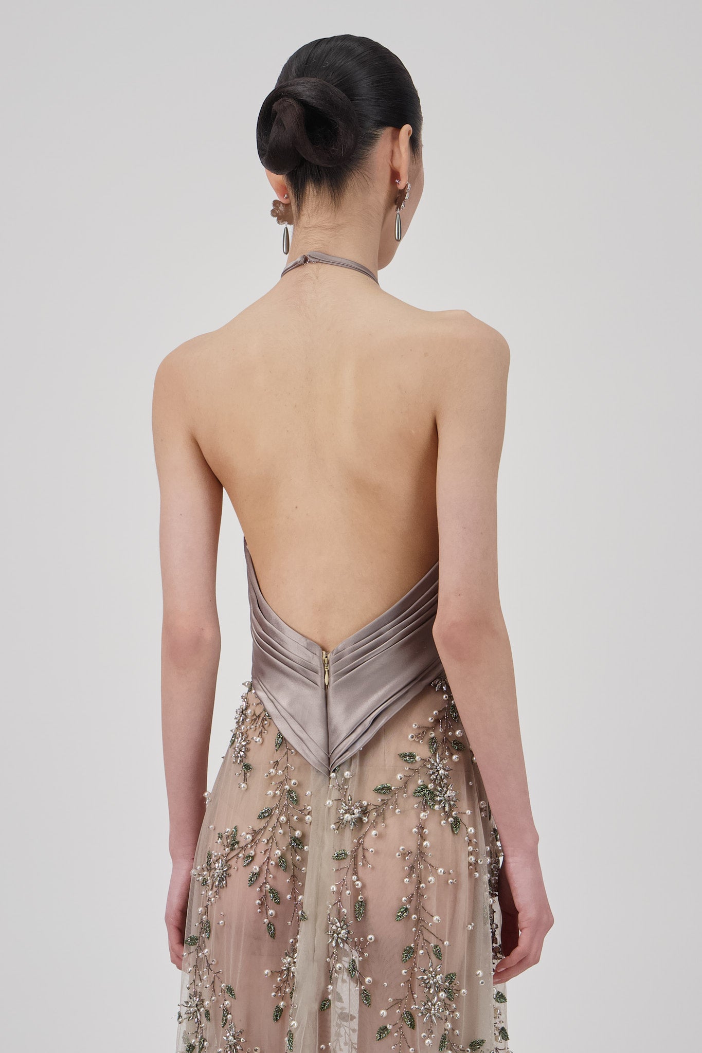 Halter Beaded Long Dress