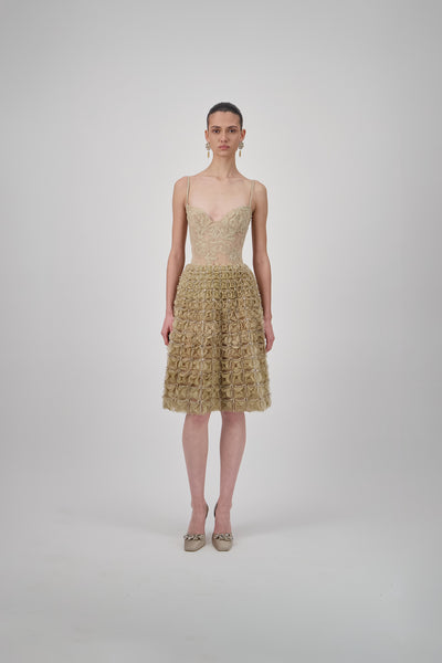 Beaded Tulle Short Skirt