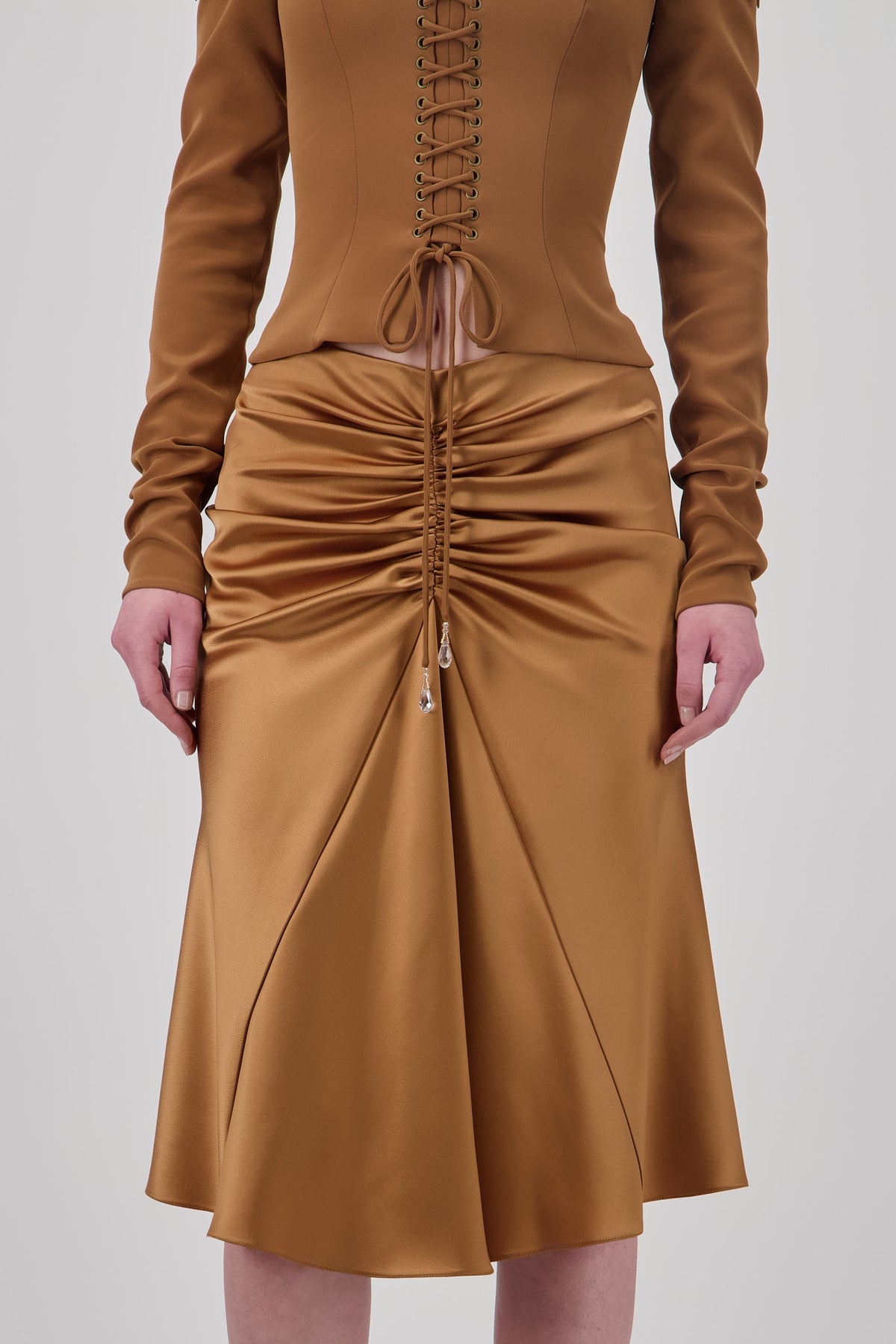 Satin Draped Skirt