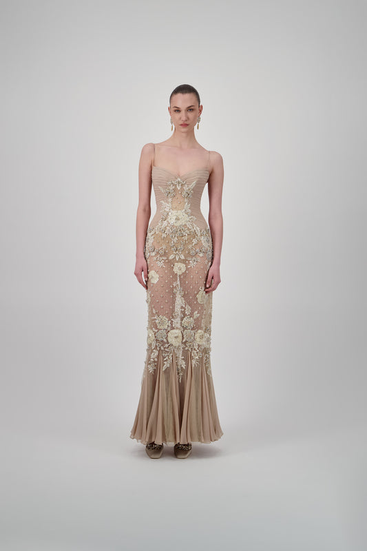 Georgette Embellished Long Dress