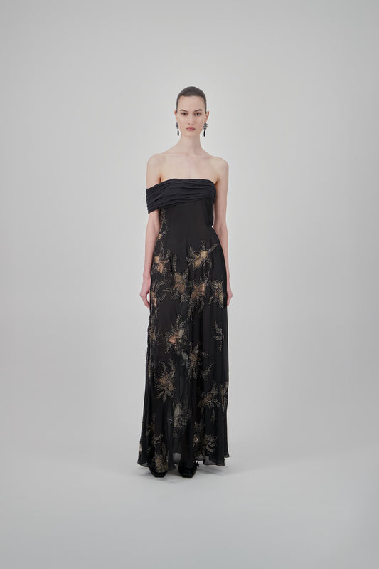 One-Shoulder Georgette Long Dress