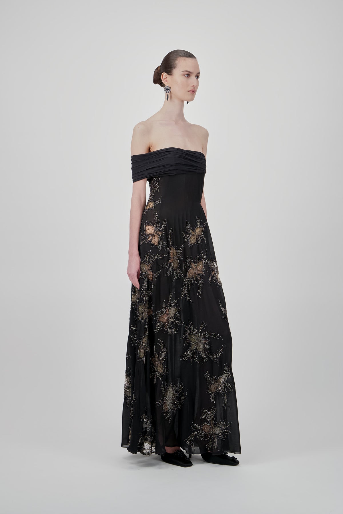 One-Shoulder Georgette Long Dress