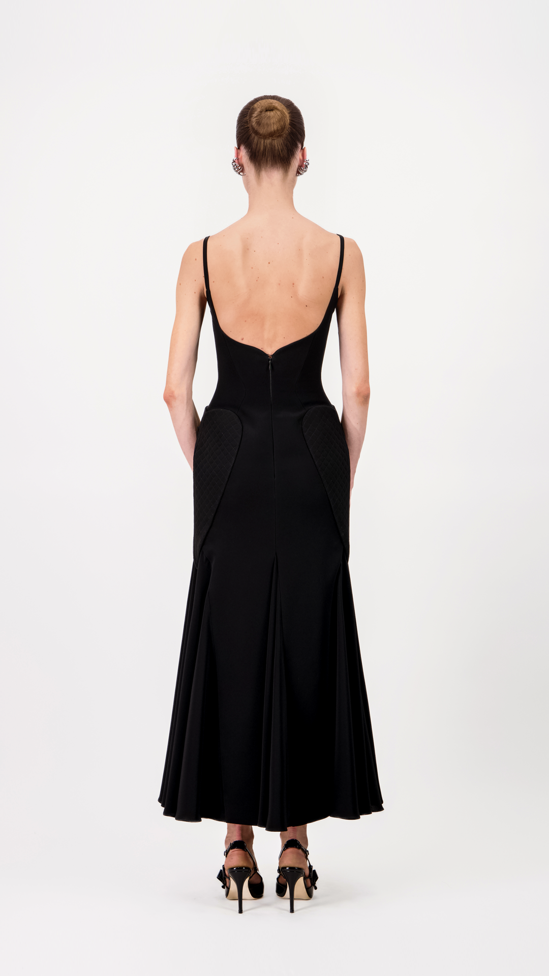 Panelled Crepe Midi Dress
