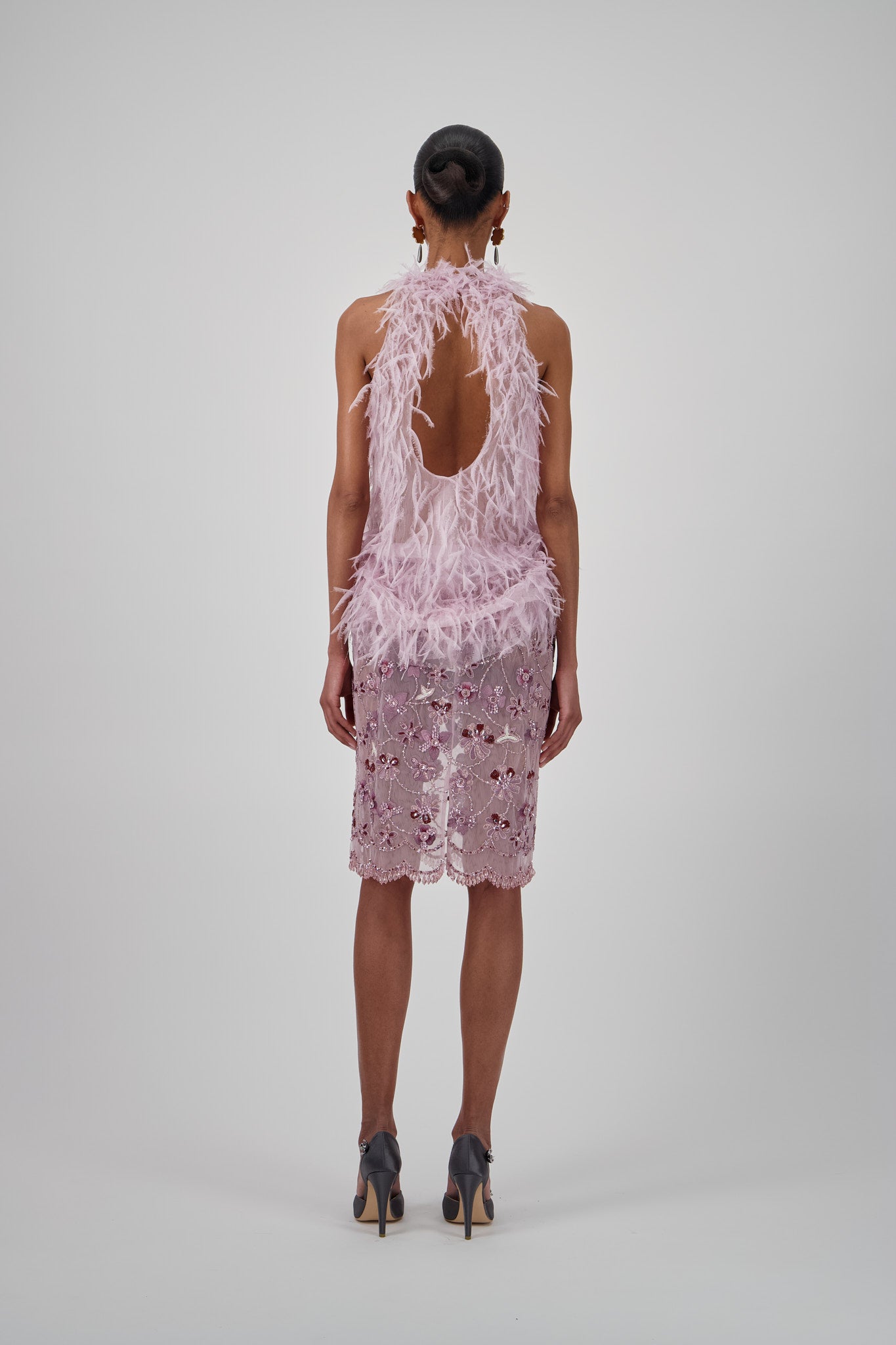 Feather Tulle Top