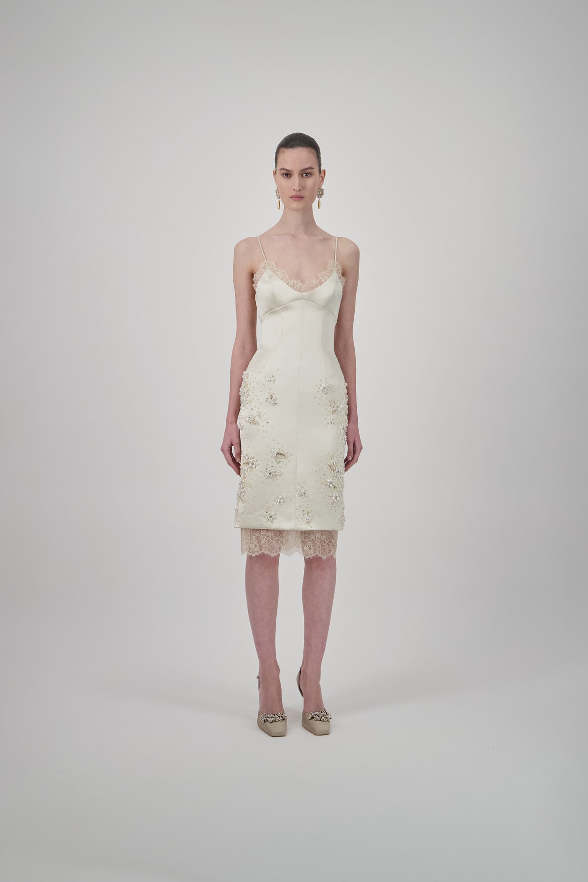 Lace-Trim Embellished Dress