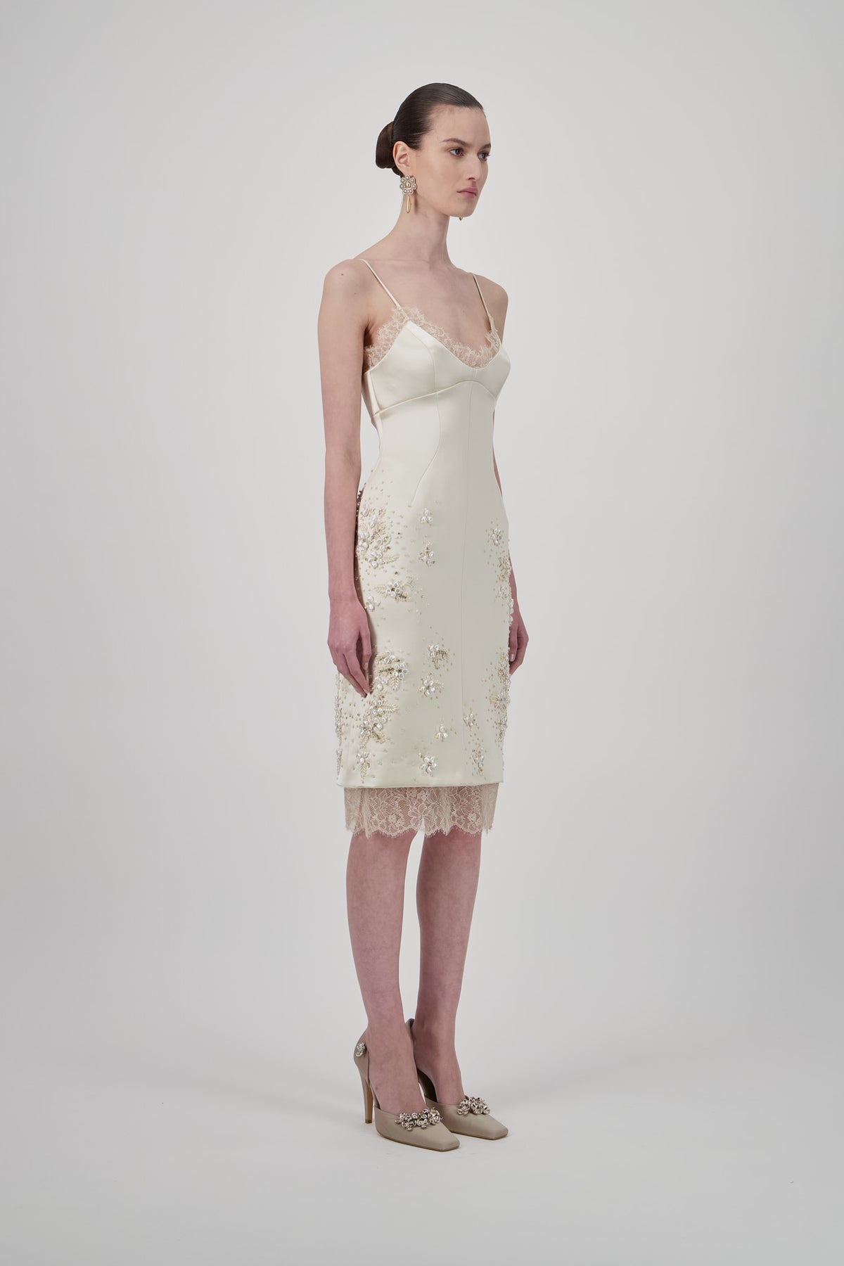 Lace-Trim Embellished Dress