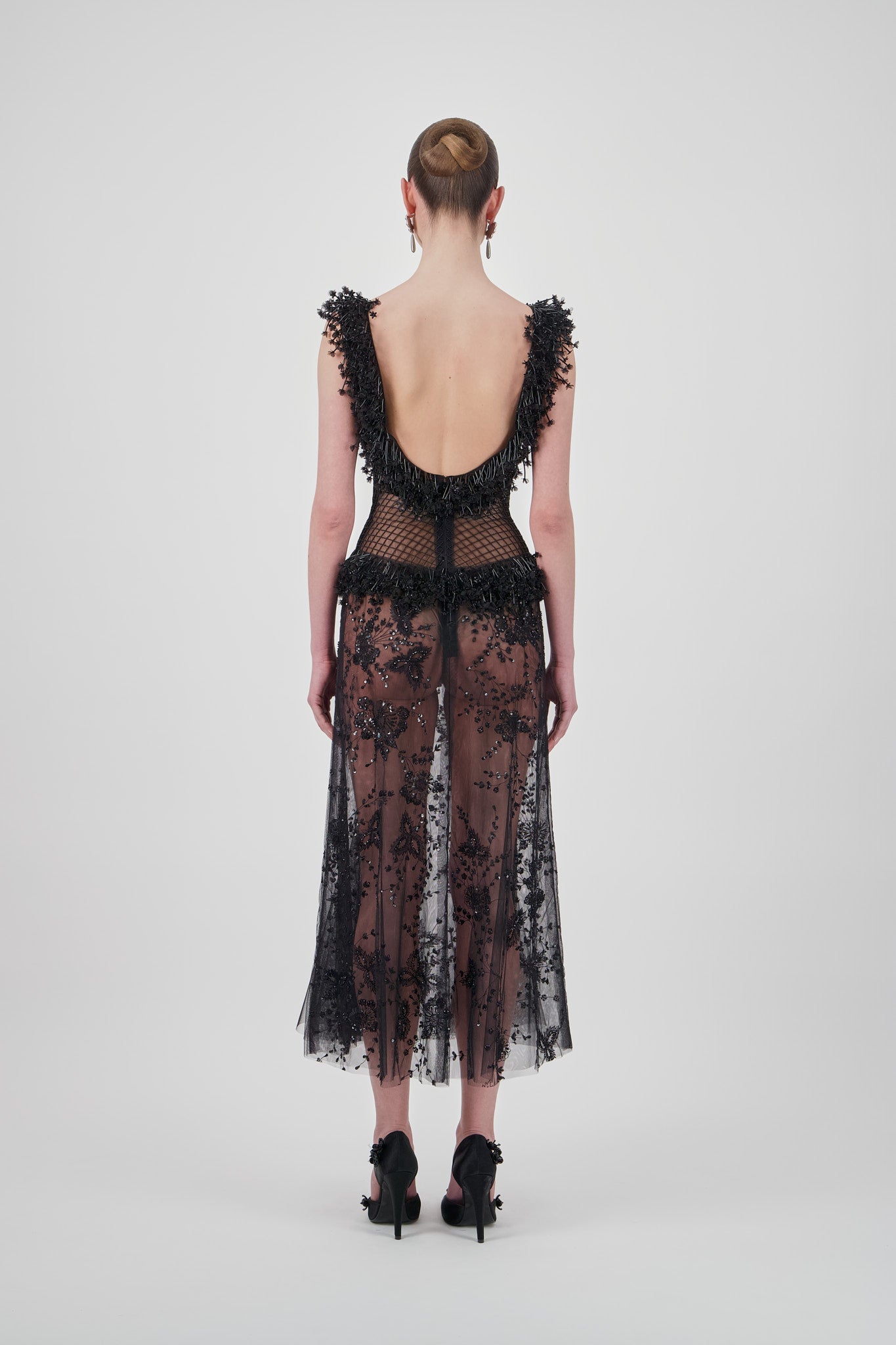 Embroidered Botanical Midi Dress