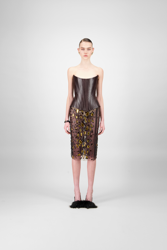 Leopard Tulle Short Skirt