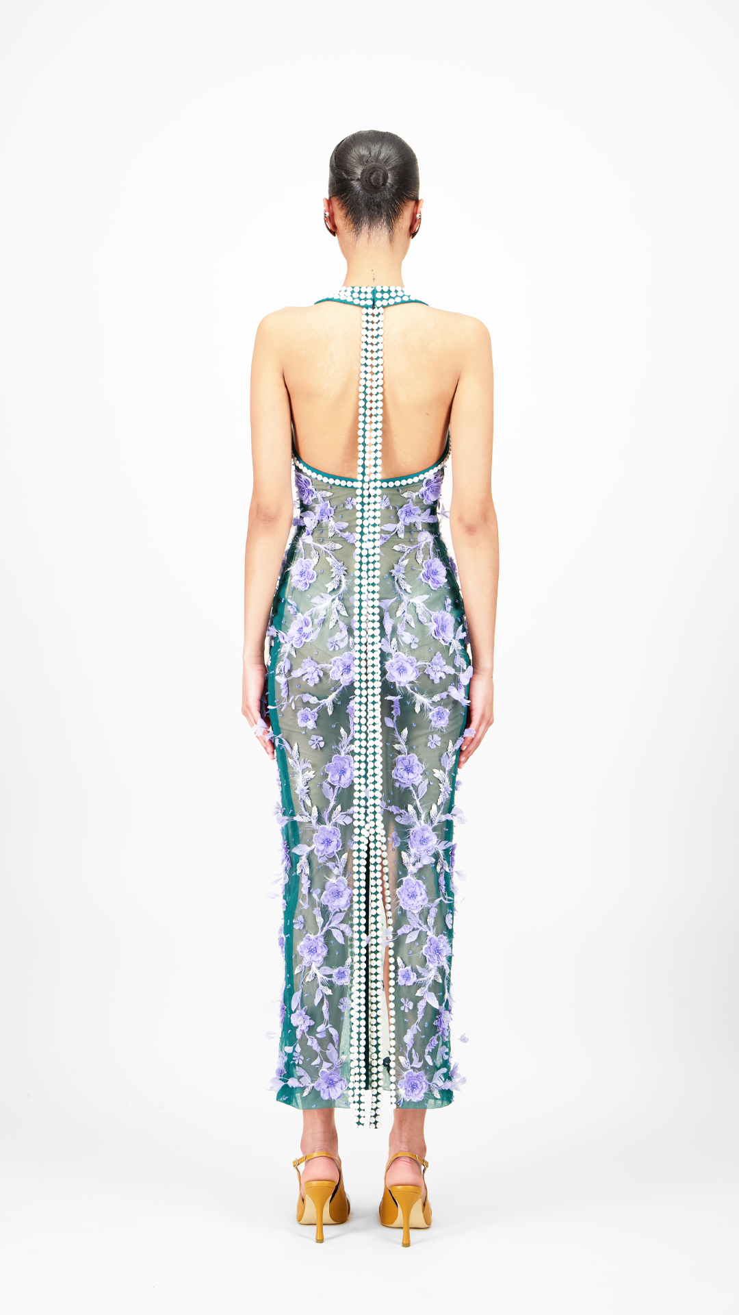 Floral Beaded Midi Dress Georges Hobeika Floral Beaded Midi Dress Georges Hobeika