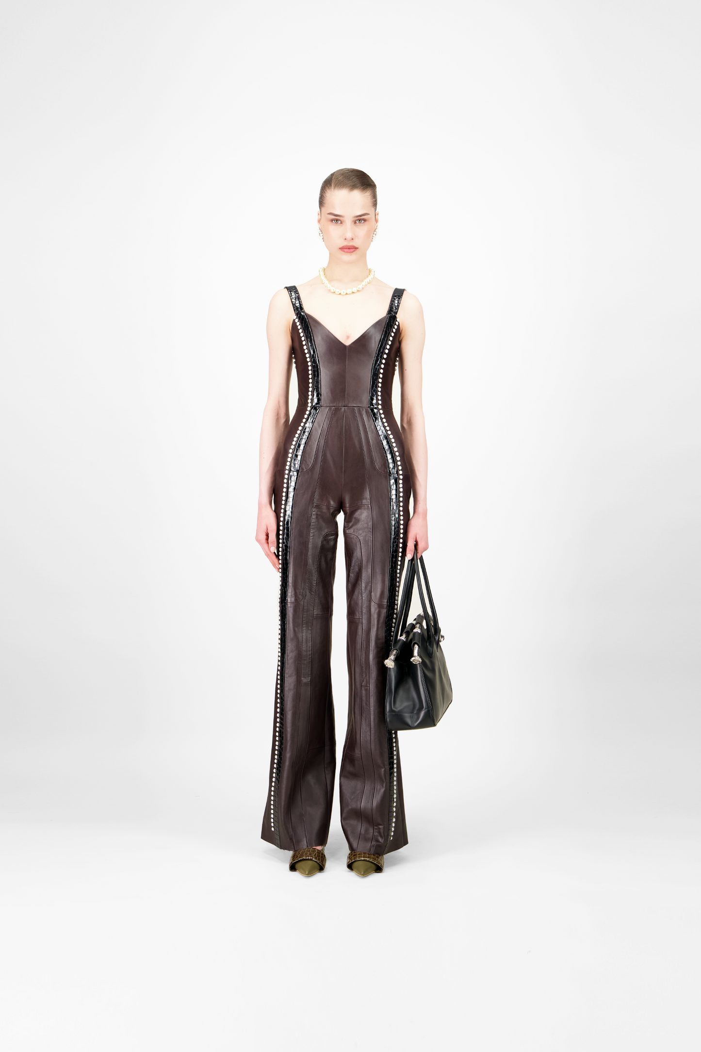 Leather Pearl Jumpsuit