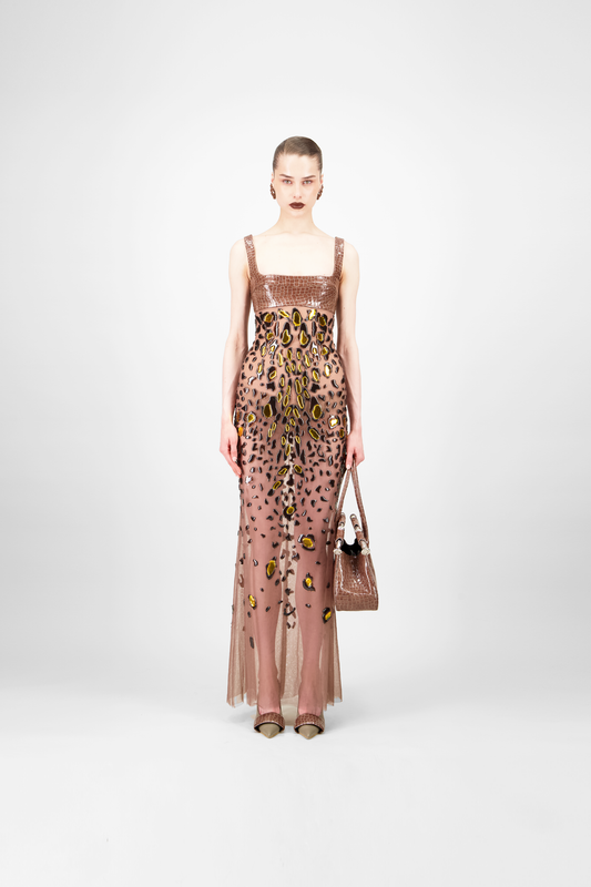 Leopard Tulle Long Dress