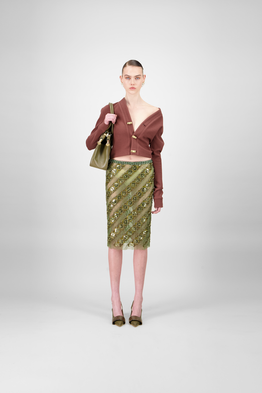 Cropped Wool Cardigan