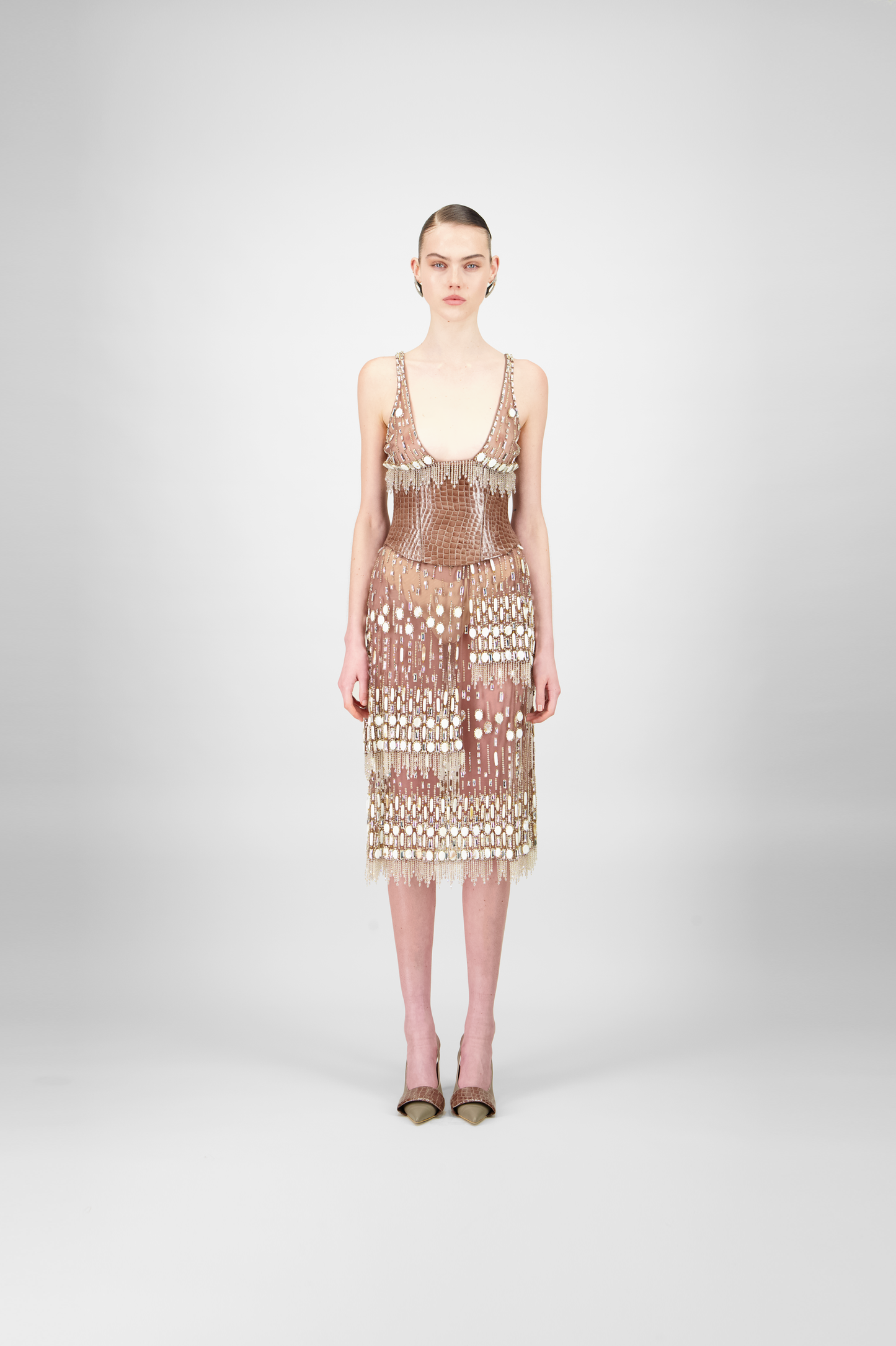 Layered Beaded Short Dress