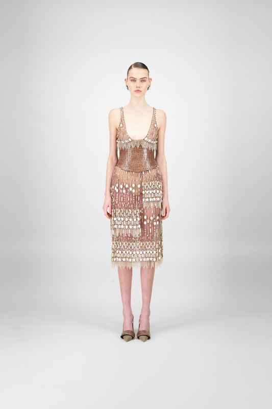 Layered Beaded Short Dress