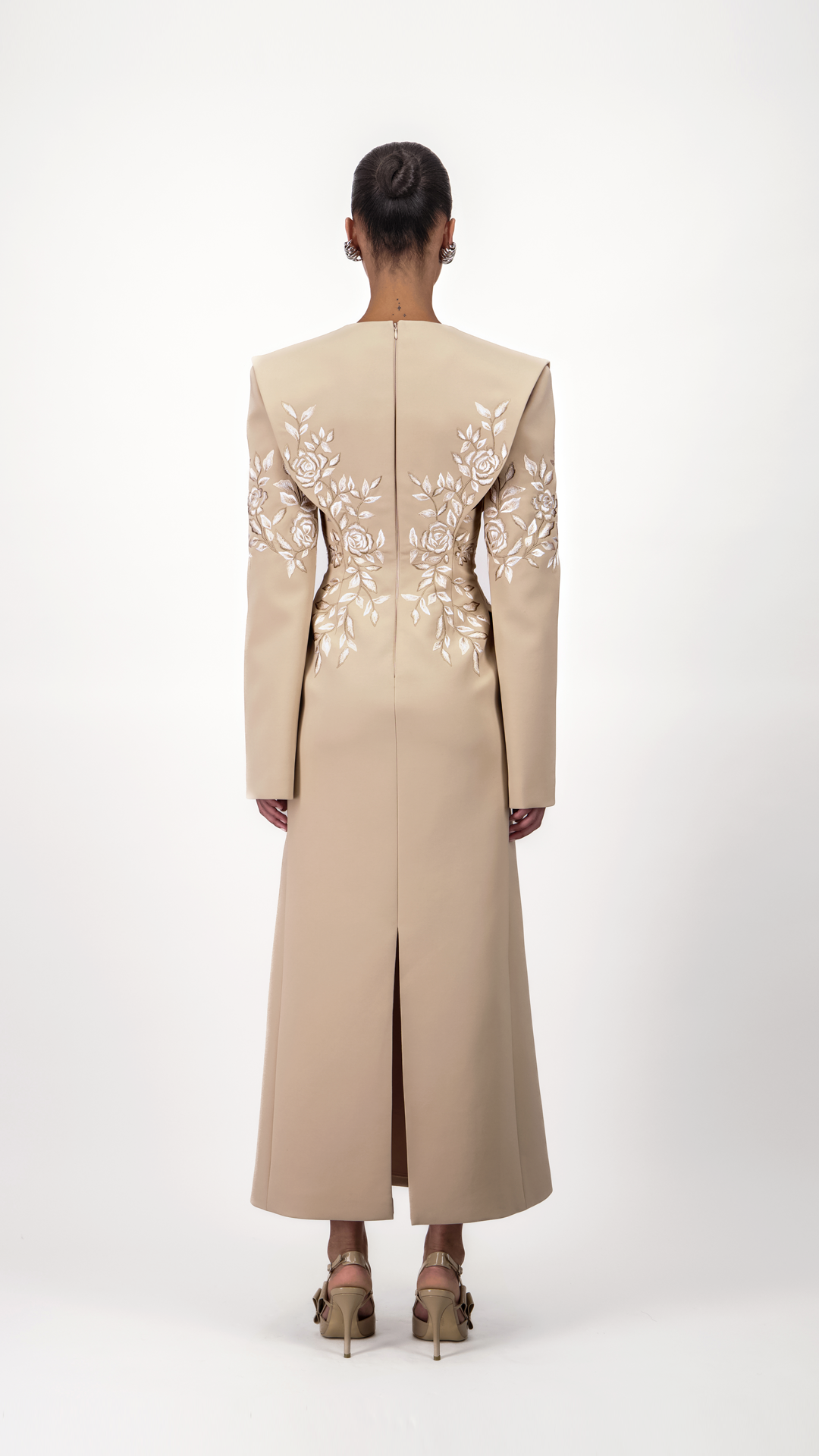 Deep-V Midi Dress