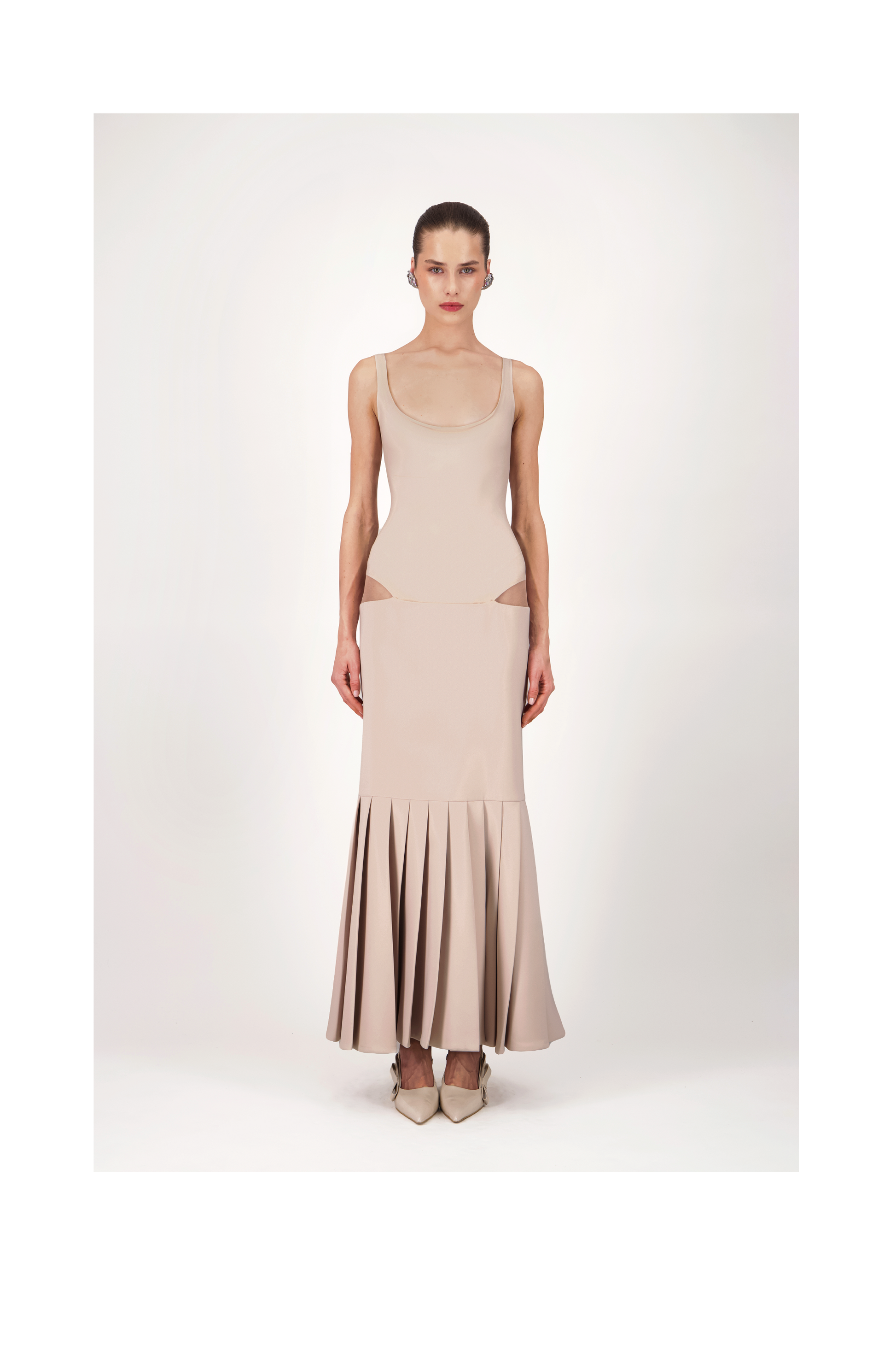 Sculpted Minimalist Midi Dress