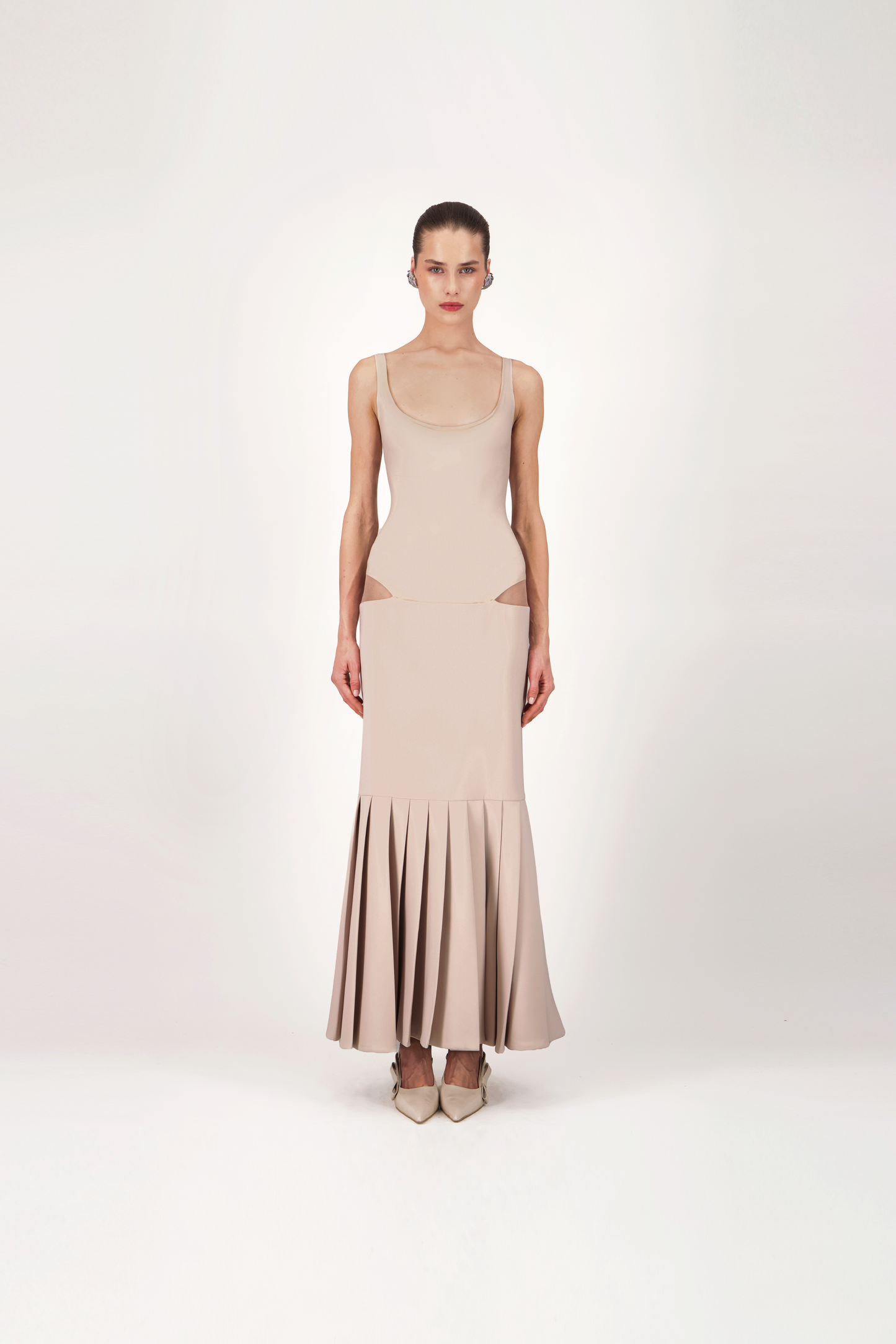Sculpted Minimalist Midi Dress