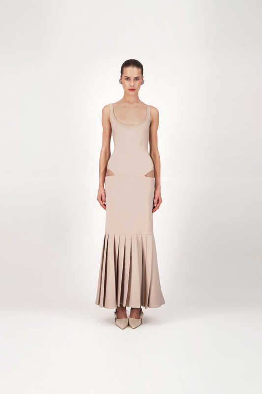 Sculpted Minimalist Midi Dress