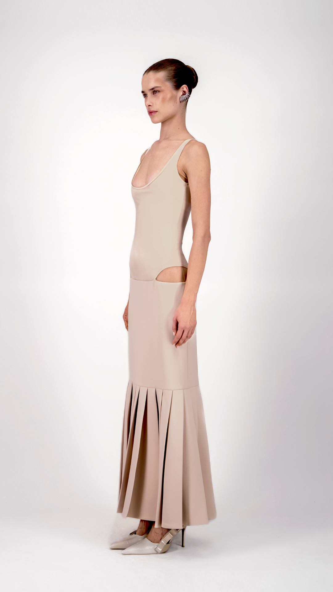 Sculpted Minimalist Midi Dress