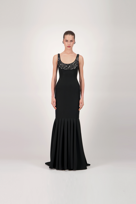 Scoop-Neck Mermaid Long Dress