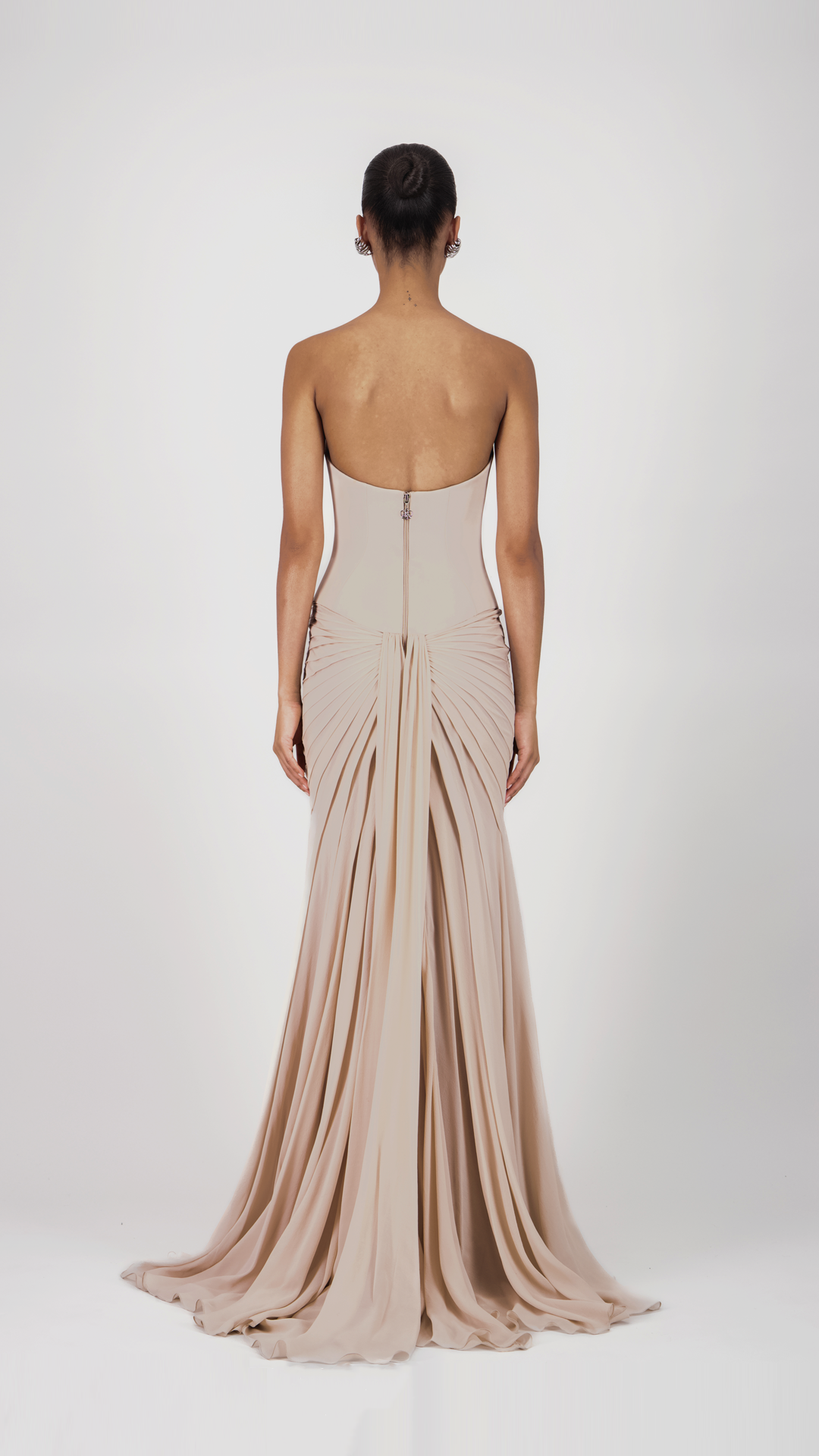 Draped Sweetheart Long Dress