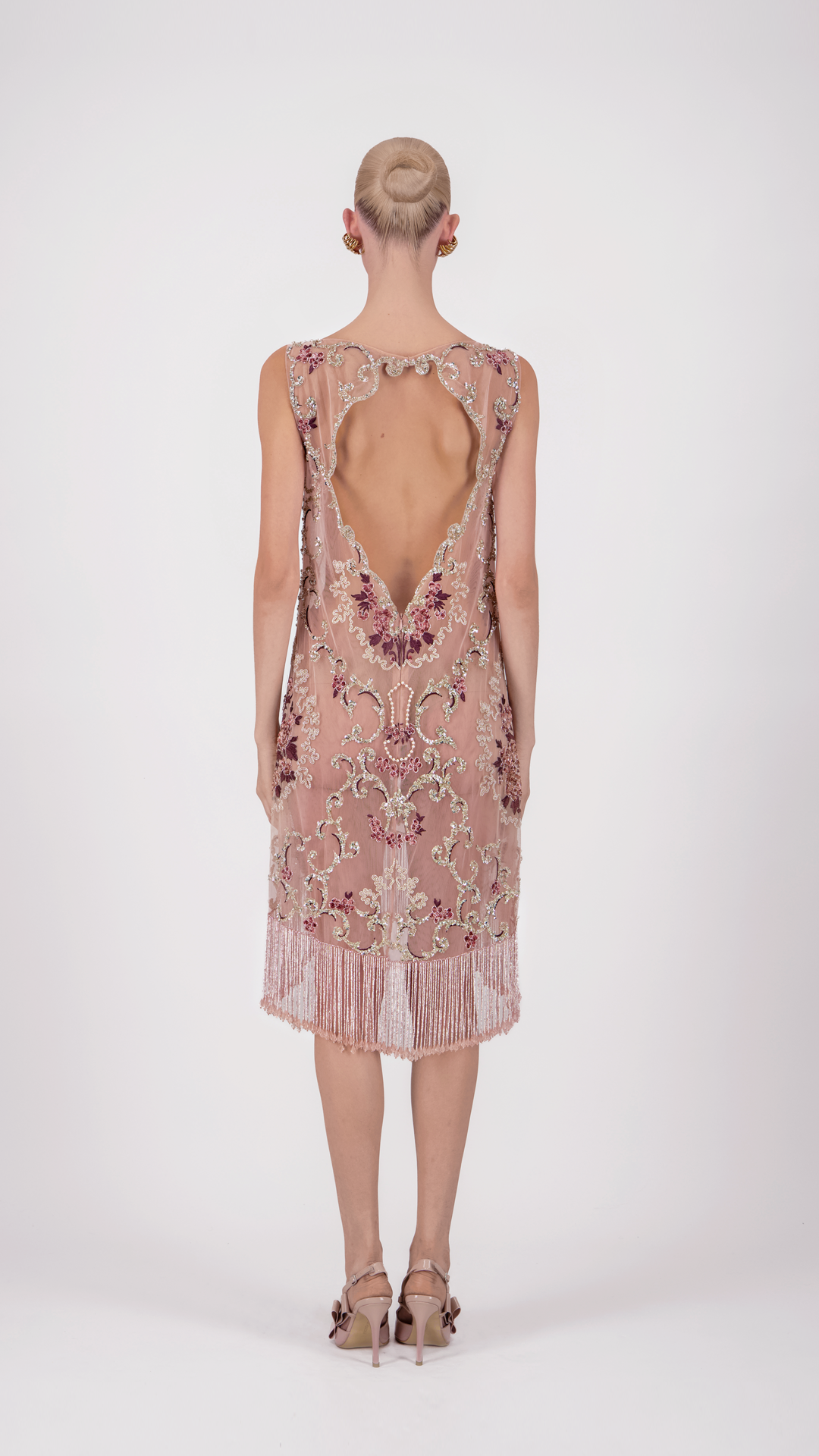 Embroidered Fringe Short Dress