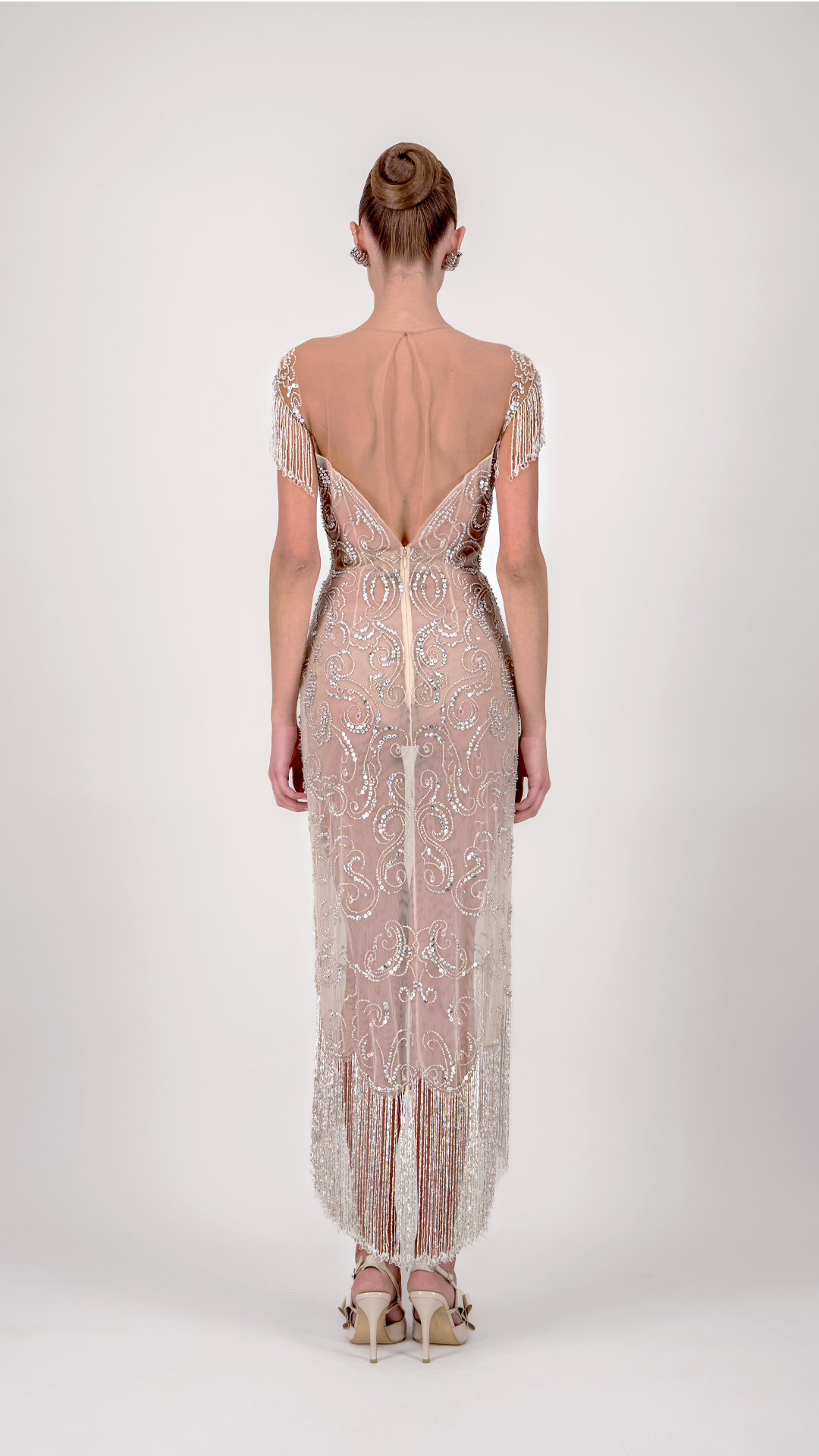 Spiral Beaded Midi Dress