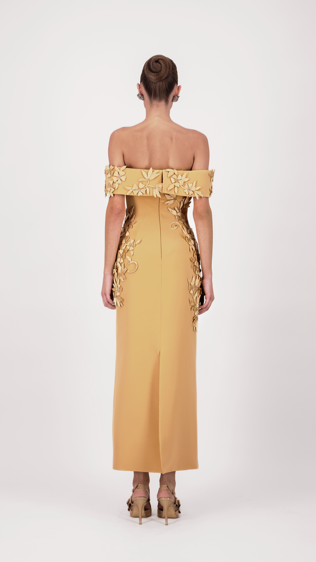 off the shoulder floral midi dress MEROKEETY Women's Bodycon Cocktail Dresses, Beige, S 100% viscose Stretch Antoinettes Floral Off-Shoulder Ballerina Dress