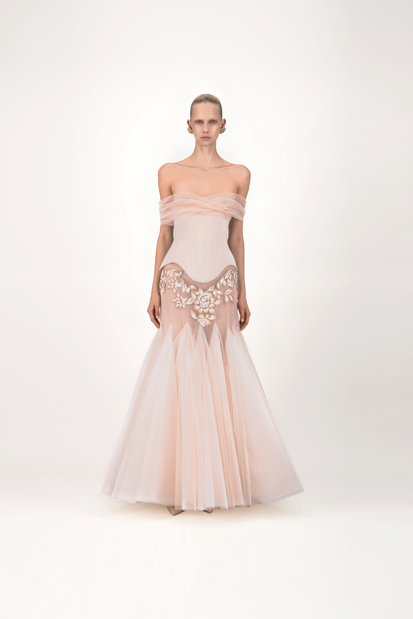 Off-Shoulder Corset Long Dress