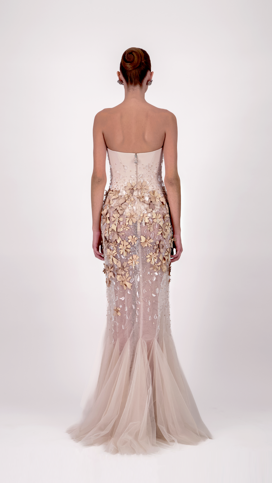 Strapless Floral Long Dress