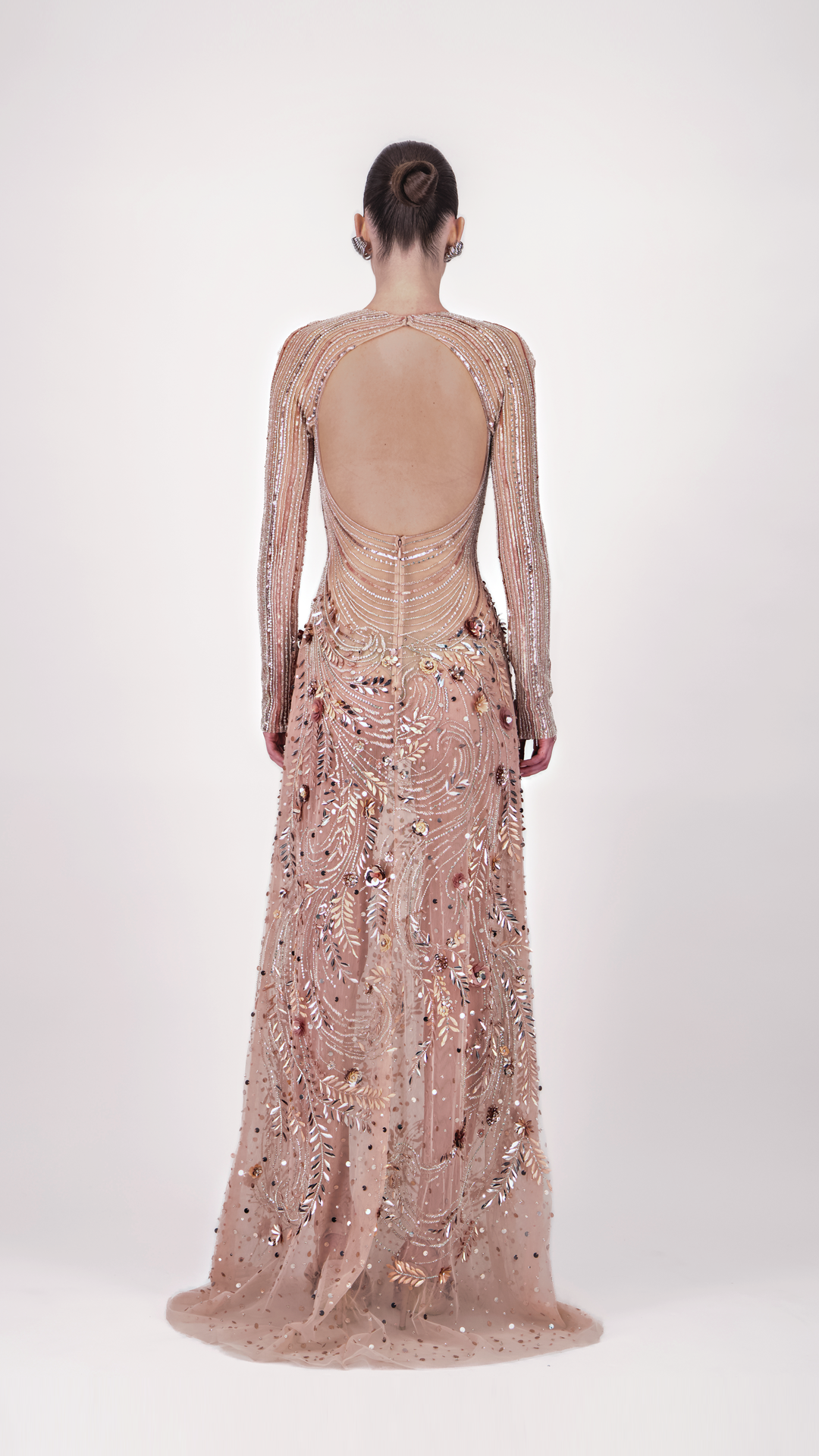 Embellished Cut-Out Long Dress