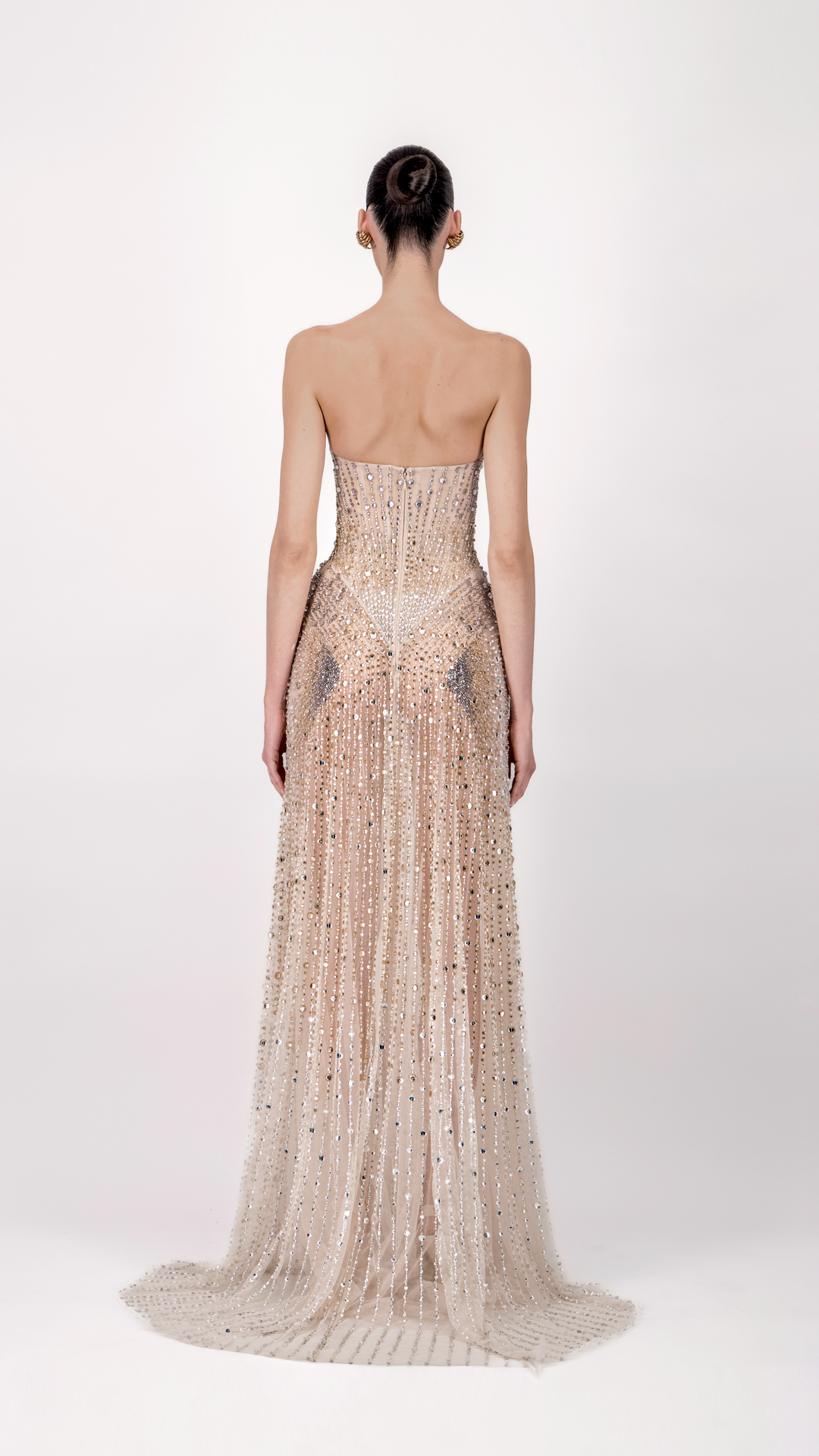 Strapless Beaded Long Dress – Georges Hobeika
