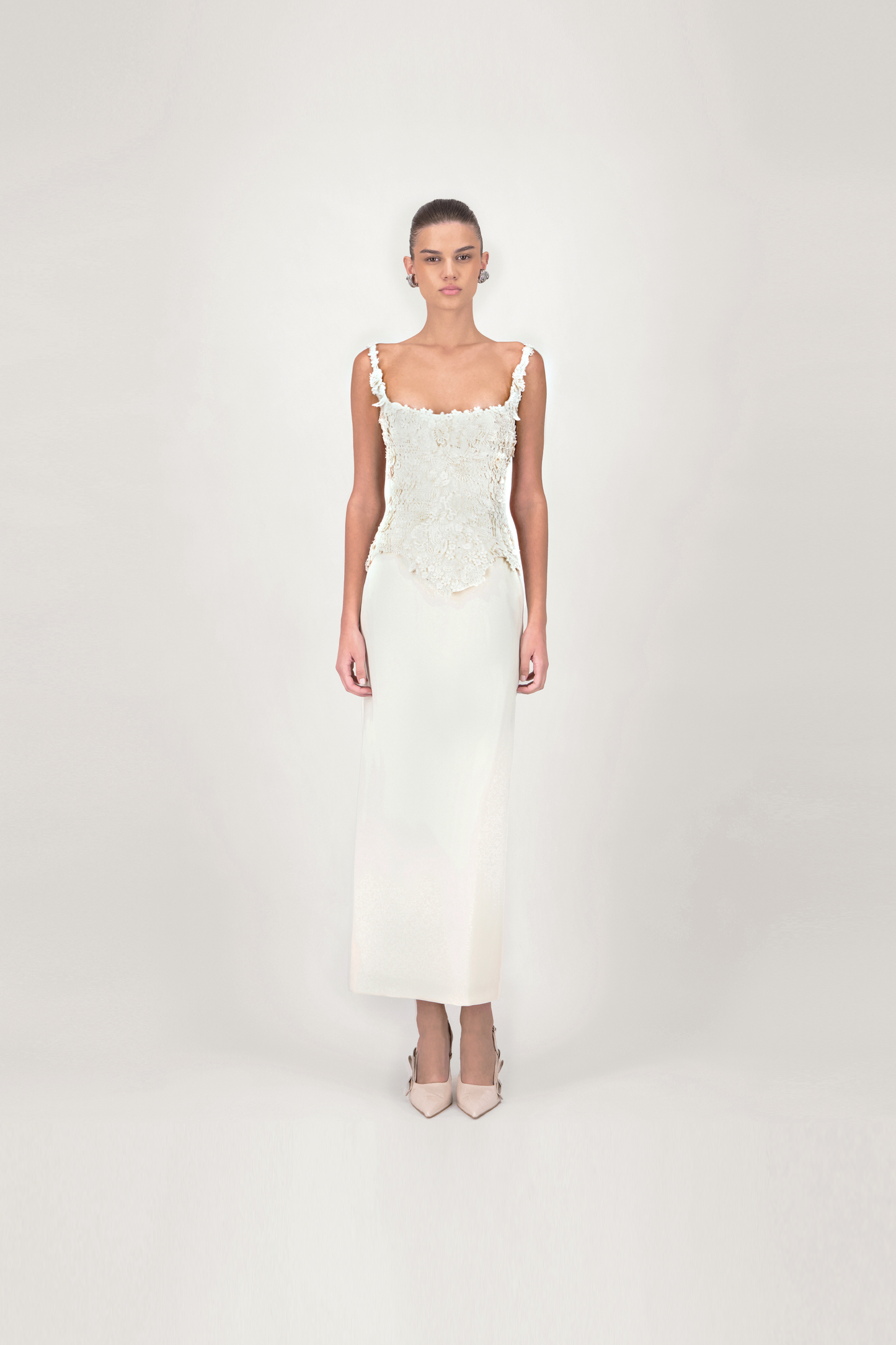 Strap Lace Corset Midi Dress