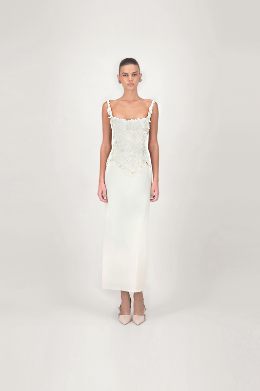 Strap Lace Corset Midi Dress