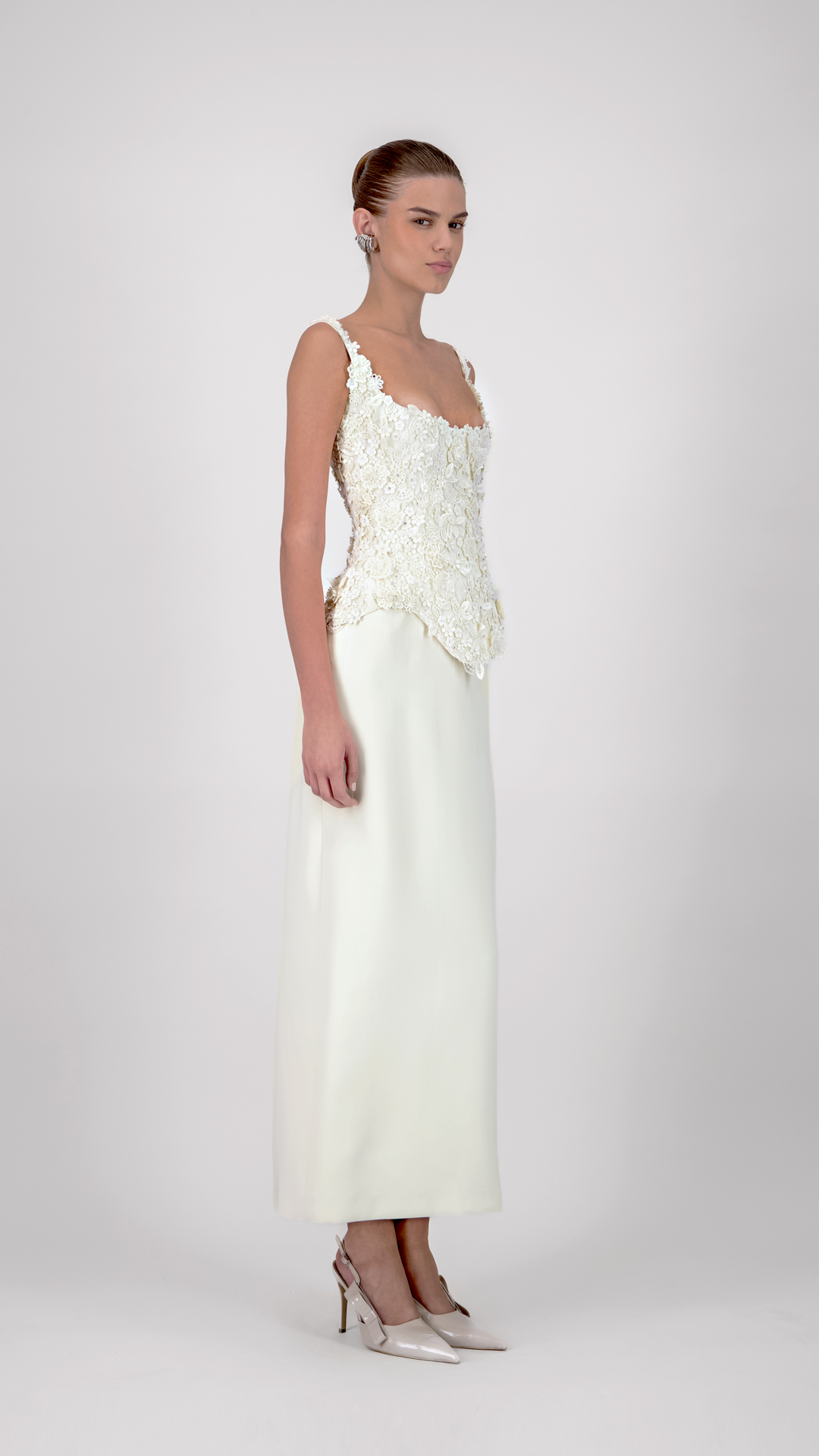 Strap Lace Corset Midi Dress