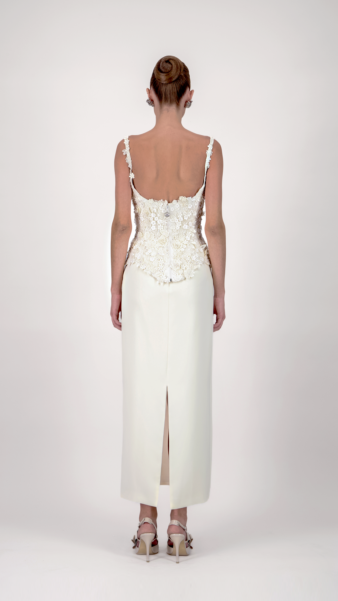 Strap Lace Corset Midi Dress – Georges Hobeika